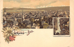 BIEL (BE) Litho - Totalansicht - Verlag Künzli 1884 - Bienne