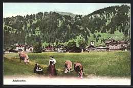 AK Adelboden, Ortsansicht Mit Kirche - Adelboden