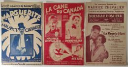 7 Partitions En Lot De Maurice CHEVALIER  - Parole Et Musique De "La Cane Du Canada, Marguerite..suite à La Description. - Scores & Partitions