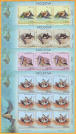 2017 Moldova Moldavie Moldau Protected Fauna. Red Book. Bats 4 Sheetlets Mint - Pipistrelli