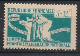 FRANCE LIBRE - 1943 - N°YT. 3 - Aide Aux Combattants 3f+12f - Neuf Luxe ** / MNH / Postfrisch - Altri & Non Classificati