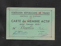 CARTE DE MEMBRE ACTIF POUR L ANNÉE 1936 DURLIN DOCTEUR SECTION DU CROISIC : - Other & Unclassified