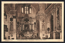 CPA L`Escarène /Alpes Maritimes, Intérieur De L`Église - L'Escarène