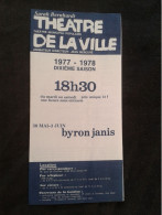 BYRON JANIS PIANO PIANISTE PIANIST RECITAL PARIS PROGRAM PROGRAMME - Programme