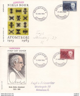 Denmark 1963 Cz.Slania Niels Bhor Minr 417x-418x FDC - FDC