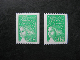 TB N° 3458e Vert Clair + Normal, Neufs XX. - Unused Stamps
