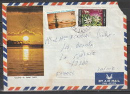 TAHIITI 11/08/1975 Lettre De Papeete TP Yv :65+101 - Tahiti