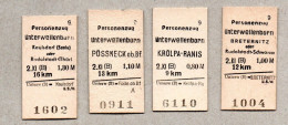 A02] BRD (DR Der DDR)  - 4  Pappfahrkarten Ab Unterwellenborn - Europe