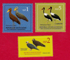 SOUTH SUDAN  1, 2 And 5 SSP Stamps. Storks, Vultures,  BIRDS ! Oiseaux = SOUDAN Du Sud = Südsudan - Sud-Soudan