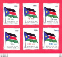 SOUTH SUDAN Surcharged Overprints On 1 SSP National Flag Stamp Of The 1st Set SOUDAN Du Sud Südsudan - Timbres