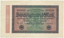 Germany ( Weimar Republic ) - 20000 Mark - 20.2.1923 - Pick: 85 - Serie G-LV - Reichsbanknote Republic Treasury 20.000 - 20000 Mark