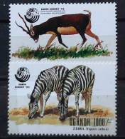 Uganda 1992 Earth Summit '92 Wildtiere Mi 1187/88** (297) - Ouganda (1962-...)