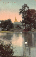A664 Myanmar Burma 1903 Rangoon Dalhousie Park Swan Lake Vintage Postcard - Myanmar (Burma)
