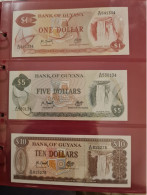 Billets Bank Of Guyana// Lot De 3 Billets En Tbe. 1 Dollar, 5 Dollars,et 10 Dollars. Etat Moyen.voir Scan - Guyana