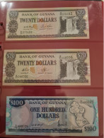 Billets Bank Of Guyana// Lot De 3 Billets En Tbe. 20 Dollars, 20 Dollars,et 100 Dollars. .voir Scan - Guyana