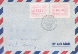 Israel ATM 1988 ATM Auf Luftpostbrief Mehrfachfrankatur ATM 1 D MeF (X80392) - Vignettes D'affranchissement (Frama)