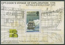 Südgeorgien 1999 AUSTRALIA Segelschiff Resolution Block 8 Postfrisch (C42022) - Géorgie Du Sud