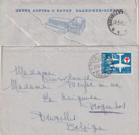 Ausland Brief  "Hotel Alpine & Savoy, Crans-sur-Sierre (Valais)" - Drogenbos        1956 - Briefe U. Dokumente