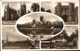 Worcester Cathedral Edgar Tower Bridge Holt Fleet Hotel Valentine's Post Card - Altri & Non Classificati
