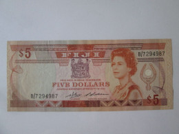 Rare! Fiji 5 Dollars 1986 Banknote Very Good Conditiond See Pictures - Fiji