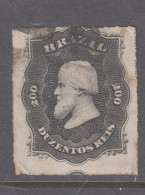 Brazil 1876 Emperor Pedro - 200r Black Roulette No 7 - Oblitérés