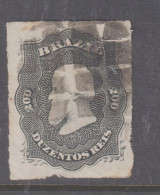 Brazil 1876 Emperor Pedro - 200r Black Roulette No 10 - Oblitérés
