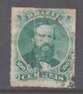 Brazil 1878 Emperor Pedro - 100r Green Roulette  No 2 - Oblitérés