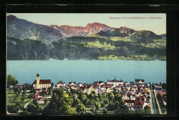 AK Gersau, Gesamtansicht Mit Vierwaldstättersee Und Schwalmis - Gersau