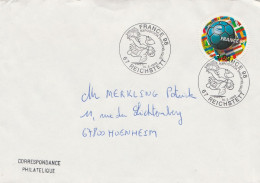 Motive Sport Fußball Fußball-Weltmeisterschaft 1998  Frankreich Brief Mit Sonderstempel Reichstett 1998 Hahn - 1998 – Frankrijk