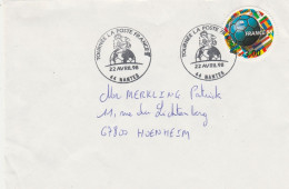 Motive Sport Fußball Fußball-Weltmeisterschaft 1998  Frankreich Brief Mit Sonderstempel Nantes 1998 Hahn - 1998 – Frankrijk