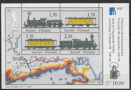 Finland Train Sheet Mnh ** 1987 6 Euros - Blocks & Sheetlets