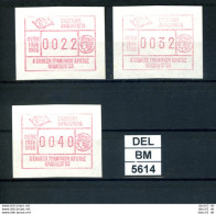 DEL-BM5614, Griechenland, ATM, 1986, Xx, M13, Set, Heraklion '86 - Automatenmarken [ATM]