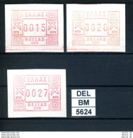 DEL-BM5624, Griechenland, ATM, 1984, Xx, M6 009, Set, Athen Central - Automatenmarken [ATM]