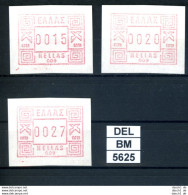 DEL-BM5625, Griechenland, ATM, 1984, Xx, M6 009, Set, Athen Central - Automatenmarken [ATM]