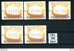 DEL-BM5641, Griechenland, ATM, 1998, M37 11, Set, Heraklion Central - Automatenmarken [ATM]