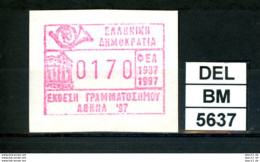DEL-BM5637, Griechenland, ATM, 1997, Xx, M35, Athen '97 - Automatenmarken [ATM]