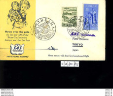 Norwegen, Erstflugbeleg, Kopenhagen - Tokio Via Nordpol, 1957 - Briefe U. Dokumente