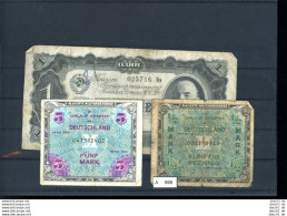 3 X Div. Geldscheine In Stark Unterschiedlicher Erhaltung - Collections