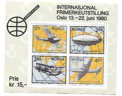 Norway Sheet Mnh ** 1979 Zeppelin Planes  4 Euros - Blocks & Kleinbögen