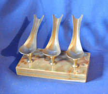 Triple Porte Pipes En Laiton Sur Onyx - Sonstige & Ohne Zuordnung