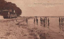 33 ARES BASSIN D ARCACHON PLAGE DE L AERIUM ENFANTS PRENANT LEUR BAIN CPA BON ETAT - Arès