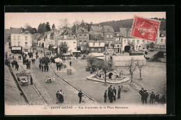 CPA Saint-Saens, Vue D`ensemble De La Place Maintenon - Saint Saens
