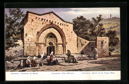 Künstler-AK Friedrich Perlberg: Jerusalem, Menschen Vor Dem Grabe Marias - Perlberg, F.