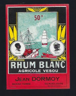 Etiquette  Rhum Blanc Agricole  Jean Dormoy  Basse Terre Guadeloupe - Rhum