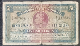 5 Shilling 1952 - Cyprus