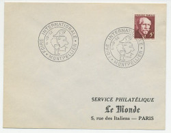 Cover / Postmark France 1952 Hermes - International Fair - Mythology