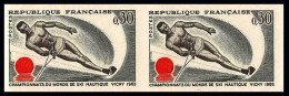 France N°1395 Championnats Du Monde Waterski Ski Nautique Vichy Non Dentelé ** MNH (Imperf) Paire Cote 130 Euros - Waterski
