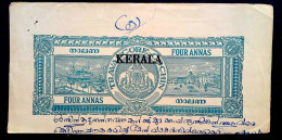 TRAVANCORE COCHIN STATE 1950, KERALA OVER PRINTED. ELEPHANT, COUNCH & SHELL, SHIP, BUILDING VIEW, CUT OUT OF STAMP PAPER - Travancore-Cochin