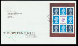 Great Britain FDC 2002 The Golden Jubilee Booklet Pane. Postal Weight 0,04 Kg. Please Read Sales Conditions Under Image - 2001-2010 Decimal Issues
