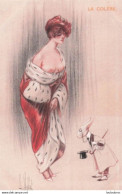 ILLUSTRATEUR VALLET LES SEPT PECHES CAPITEUX OU CAPITAUX LA COLERE FEMME SEINS NUS - Vallet, L.
